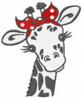 Gifaffe with red bandana embroidery design