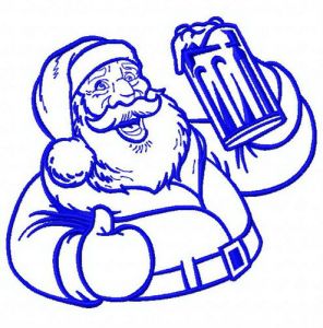 Santa with beer 3 embroidery design