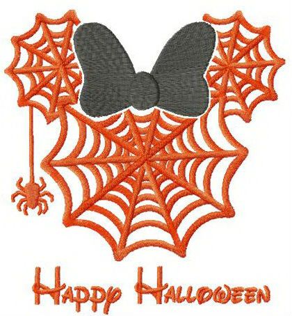 Minnie happy halloween machine embroidery design