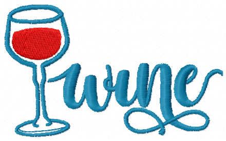 Wine cup free embroidery design 2