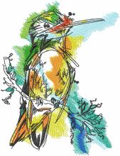 Robin watercolor drawing embroidery design