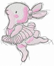 Bunny ballerina embroidery design