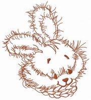 Fluffy bunny muzzle embroidery design