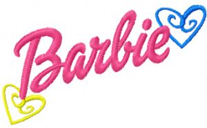 Barbie logo embroidery design