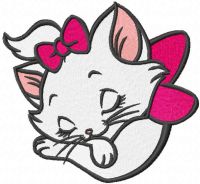 Sleeping cute Marie embroidery design