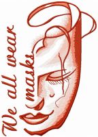 We all wear masks embroidery design