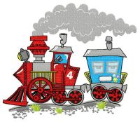 Train ride embroidery design
