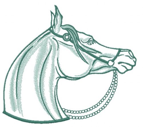 Horse with pearl bridle 5 mahcine embroidery design