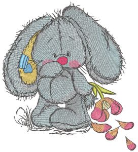 Bunny Excuse me embroidery design