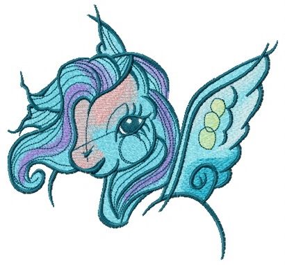 Winged pony machine embroidery design