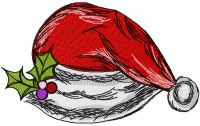Christmas red hat embroidery design