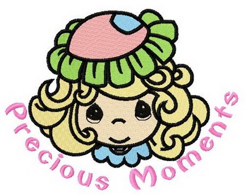Girl in flower hat machine embroidery design