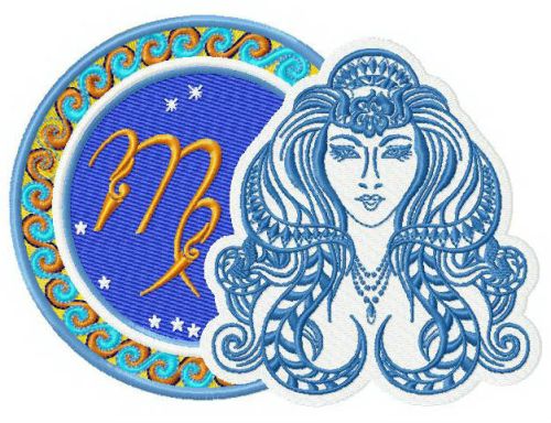 Zodiac sign Virgo 2 machine embroidery design