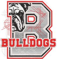 Georgia Bulldogs sketch logo embroidery design