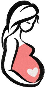 Pregnant mother embroidery design