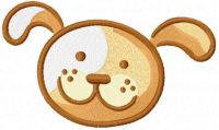 Happy dog face free embroidery design