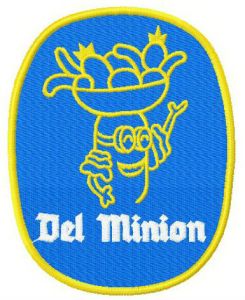 Del Minion badge embroidery design