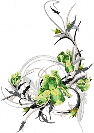 Swirl Flower machine embroidery design