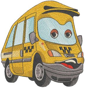Funny taxi embroidery design