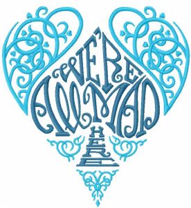 We're all mad here embroidery design