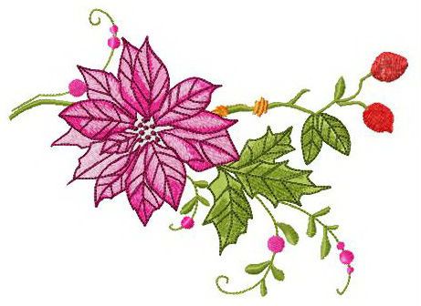 Outlandish blossom machine embroidery design