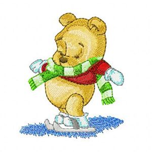 Baby Pooh on Winter embroidery design