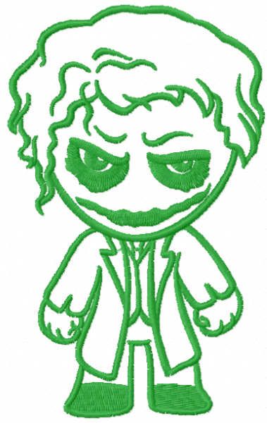 Chibi joker one color embroidery design