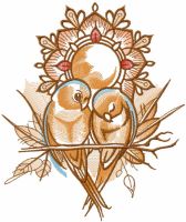 Loving swallows embroidery design
