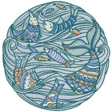 Fish time embroidery design