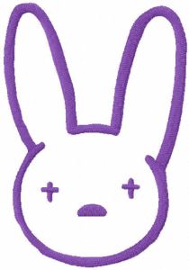Bad bunny logo embroidery design