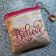 Small leather case with believe free embroidery design
