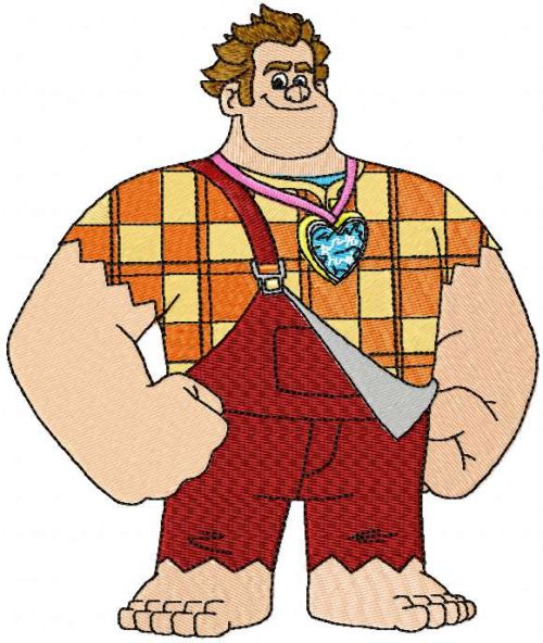 Wreck-It Ralph happy embroidery design