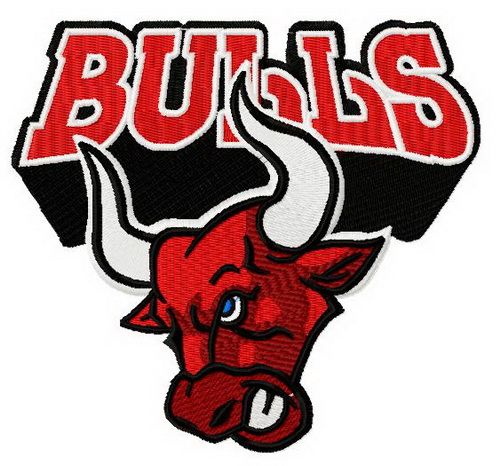 Bulls machine embroidery design