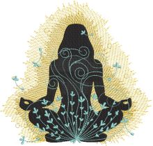 Yoga flower of the soul embroidery design