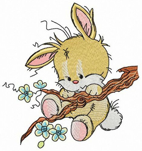 Bunny in danger machine embroidery design
