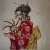 Geisha with hairpin design embroidered
