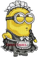 Suspicious Minion embroidery design