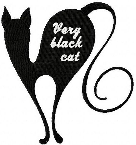 Very black cat 1 machine embroidery design