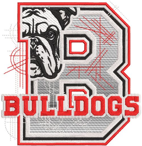 Georgia Bulldogs sketch logo embroidery design