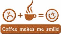 Coffee makes me smile free embroidery design