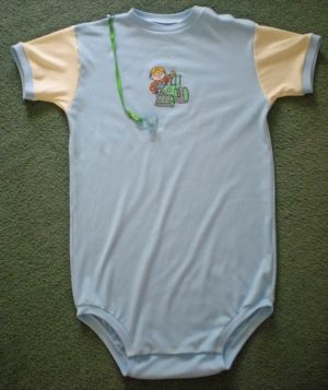 Bob the builder with Roley embroidered on baby romper