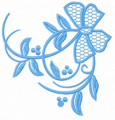 Butterfly flower machine embroidery design