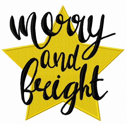 Merry and bright machine embroidery design