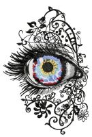Attractive eye embroidery design