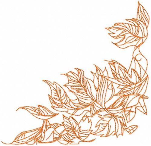 Autumn leaves free embroidery design