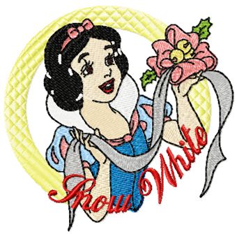 Snow White likes flower machine embroidery design