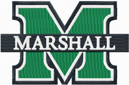 Marshall University logo machine embroidery design