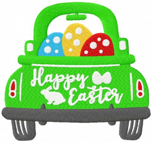Happy easter car embroidery design