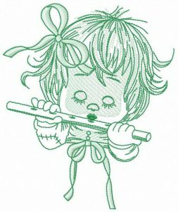 Small flute concert embroidery design
