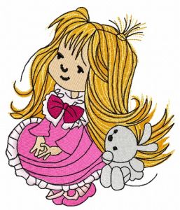 Cute girl 3 embroidery design